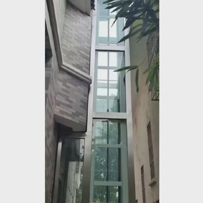 Elevador de seguridad accionado por tornillo con puerta automática y parada de emergencia