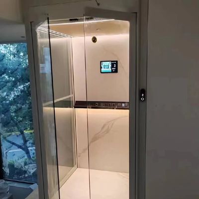 El botón de emergencia para detener el pánico ascensor hidráulico para el hogar marcos de acero inoxidable 304# de la cabina