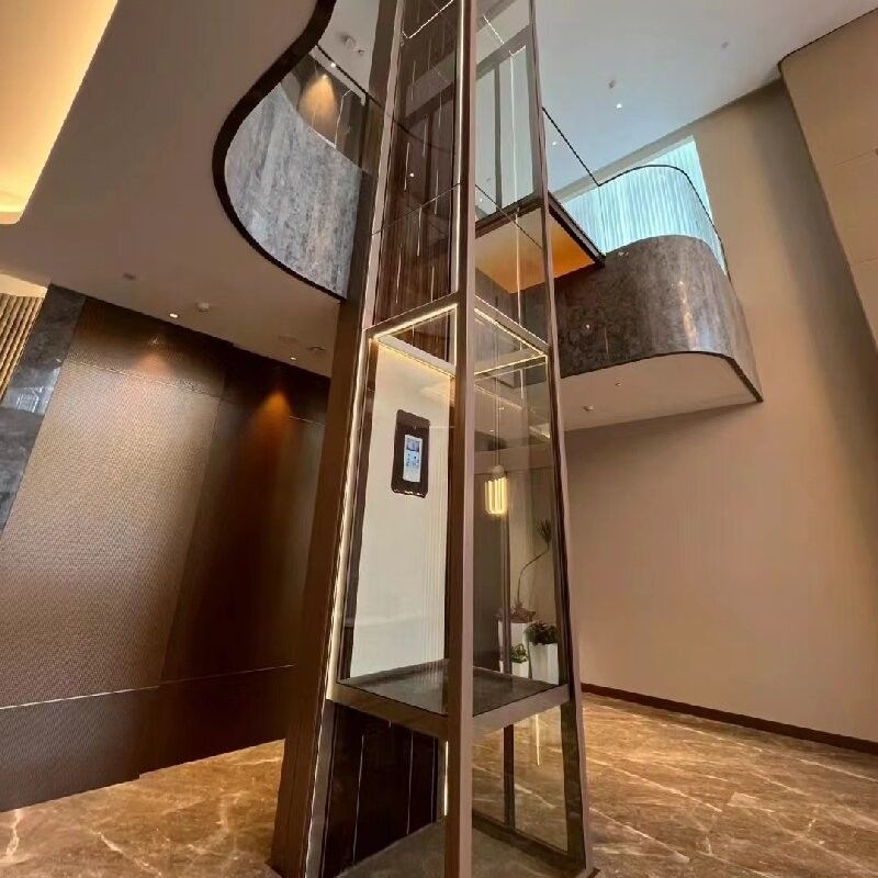 Aliado de aluminio 304# Ss Elevador de cabina para el hogar Elevador hidráulico Microprocesador controlado