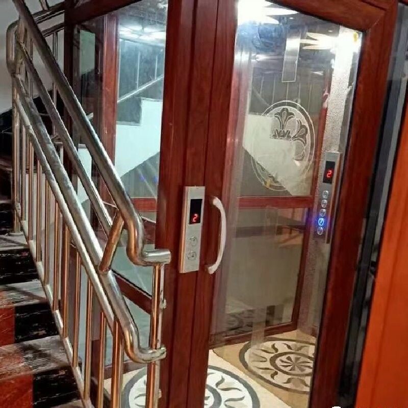Elevador hidráulico de puerta automática con parada de emergencia