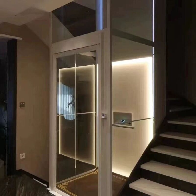 Cabina de acero inoxidable 304 / aleación de aluminio 220V Elevador hidráulico con energía de fase única