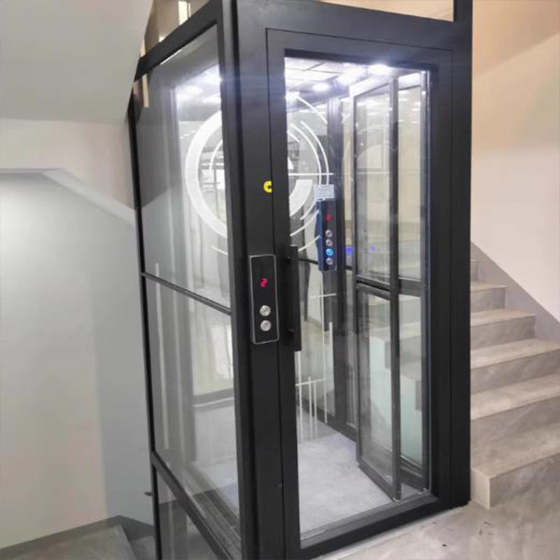 Ascensor hidráulico residencial de cubierta y piso monofásico – Puerta automática