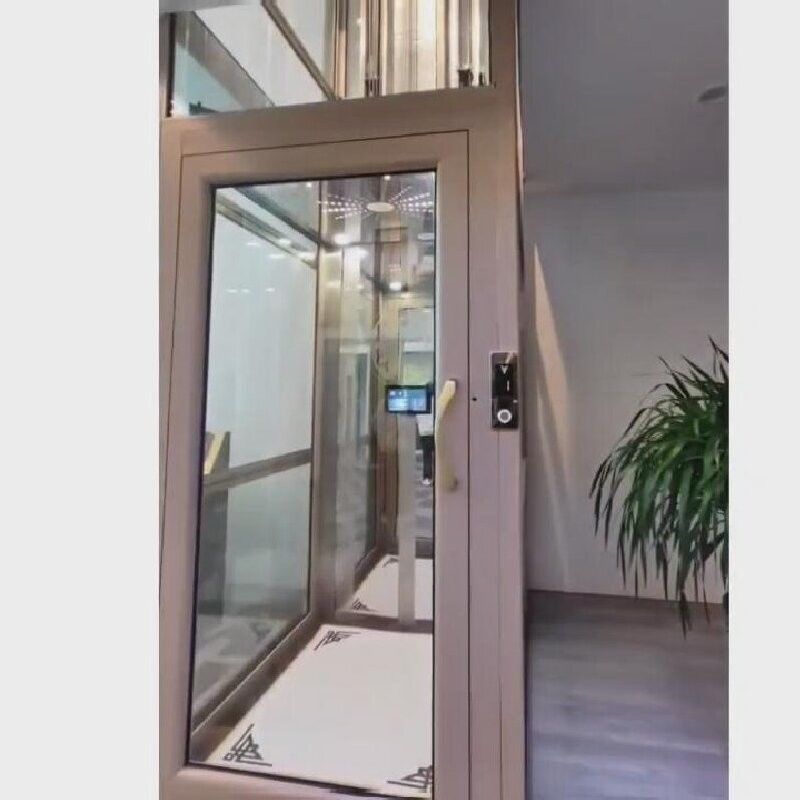 Puerta automática control de pantalla LCD tracción ascensor para el hogar con botón de parada de emergencia