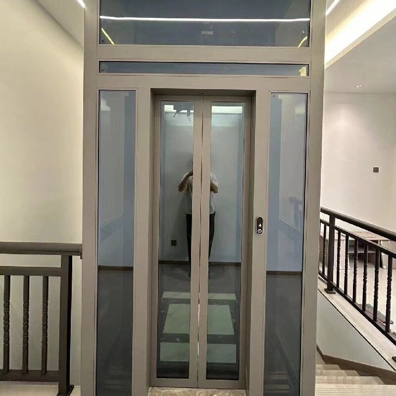 Silencioso hogar tracción ascensor sin engranajes y puertas automáticas villa ascensor ascensor